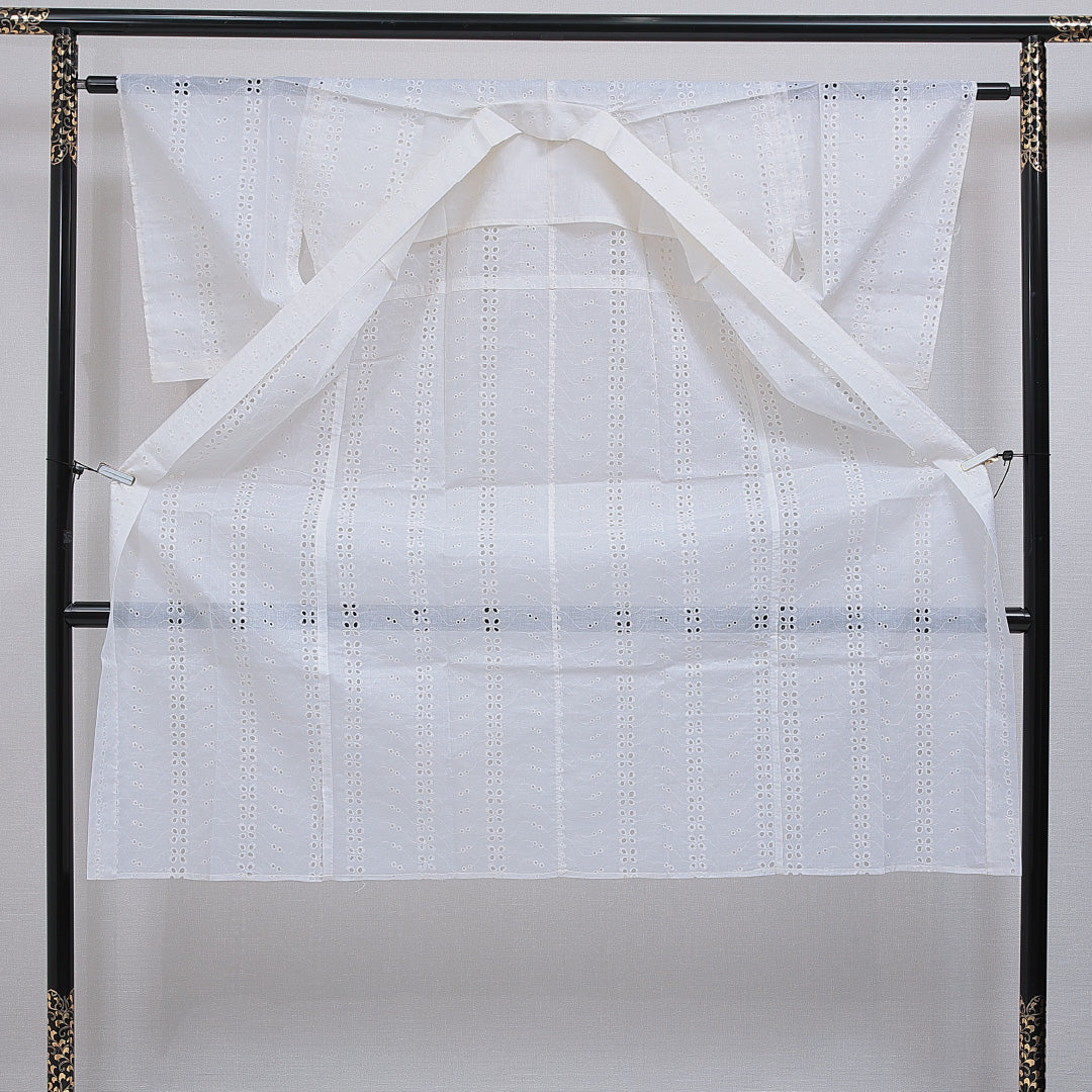 夏物 洗える着物 木綿の長襦袢 夏物 身丈130cm 裄丈62cm 木綿 Sランク Lサイズ 花柄 白系 M4 1239-16578