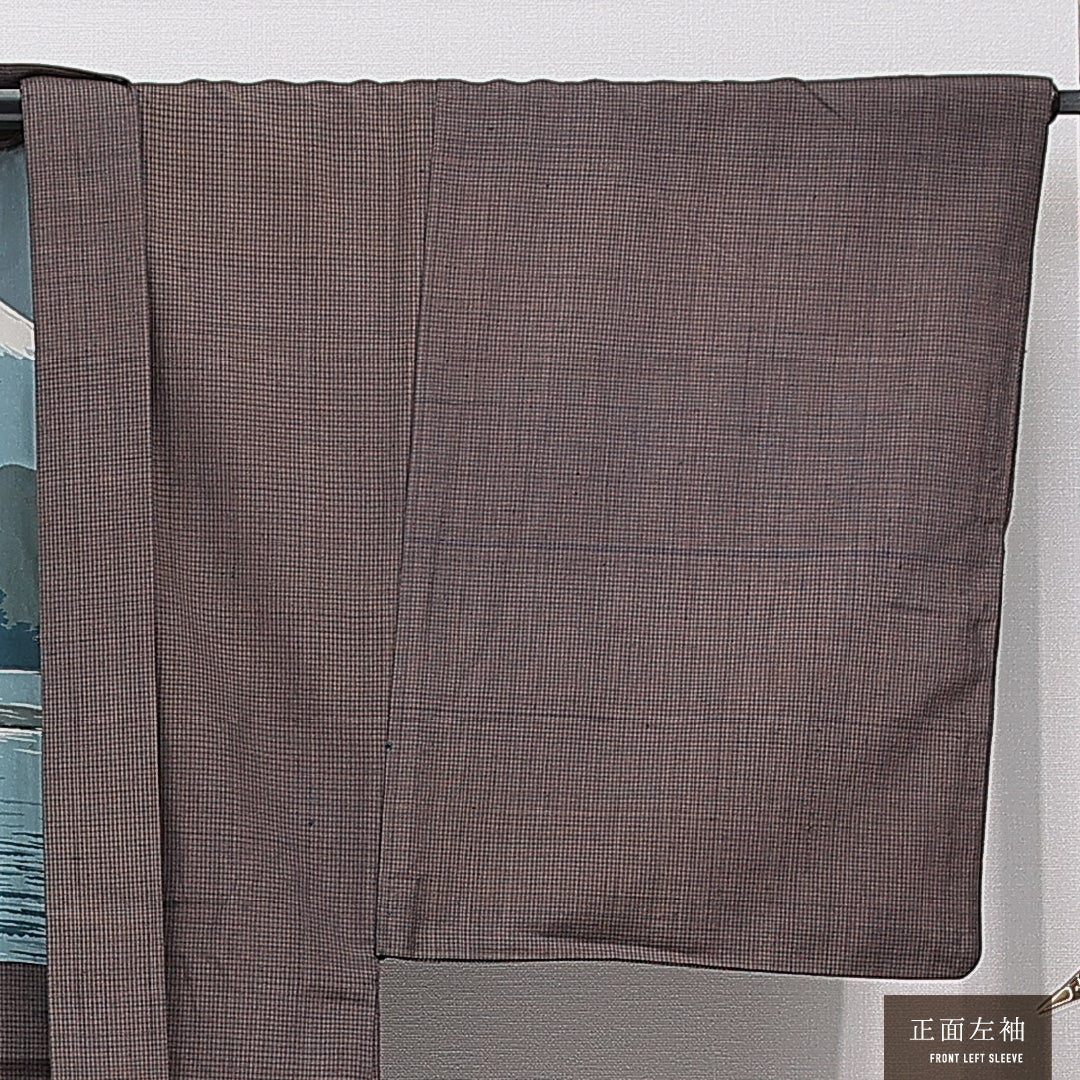 羽織 男性用 袷 身丈91cm 裄丈67cm 正絹 Cランク カジュアル Sサイズ 無地 茶系 LP 1235-15450