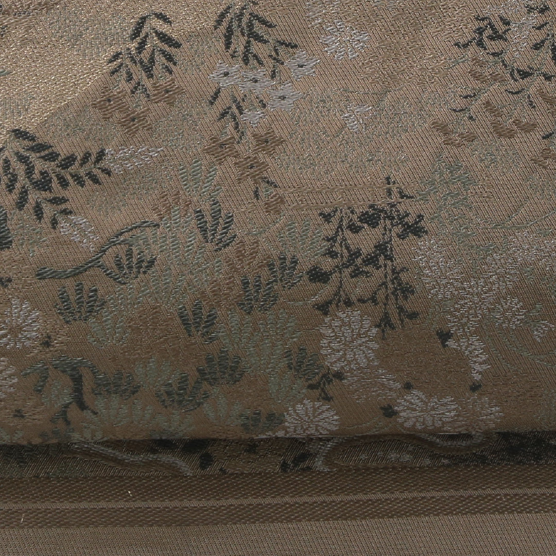 アンティーク 丸帯 帯丈444cm 全通 Aランク 正絹 古典柄 緑系 1223-02224