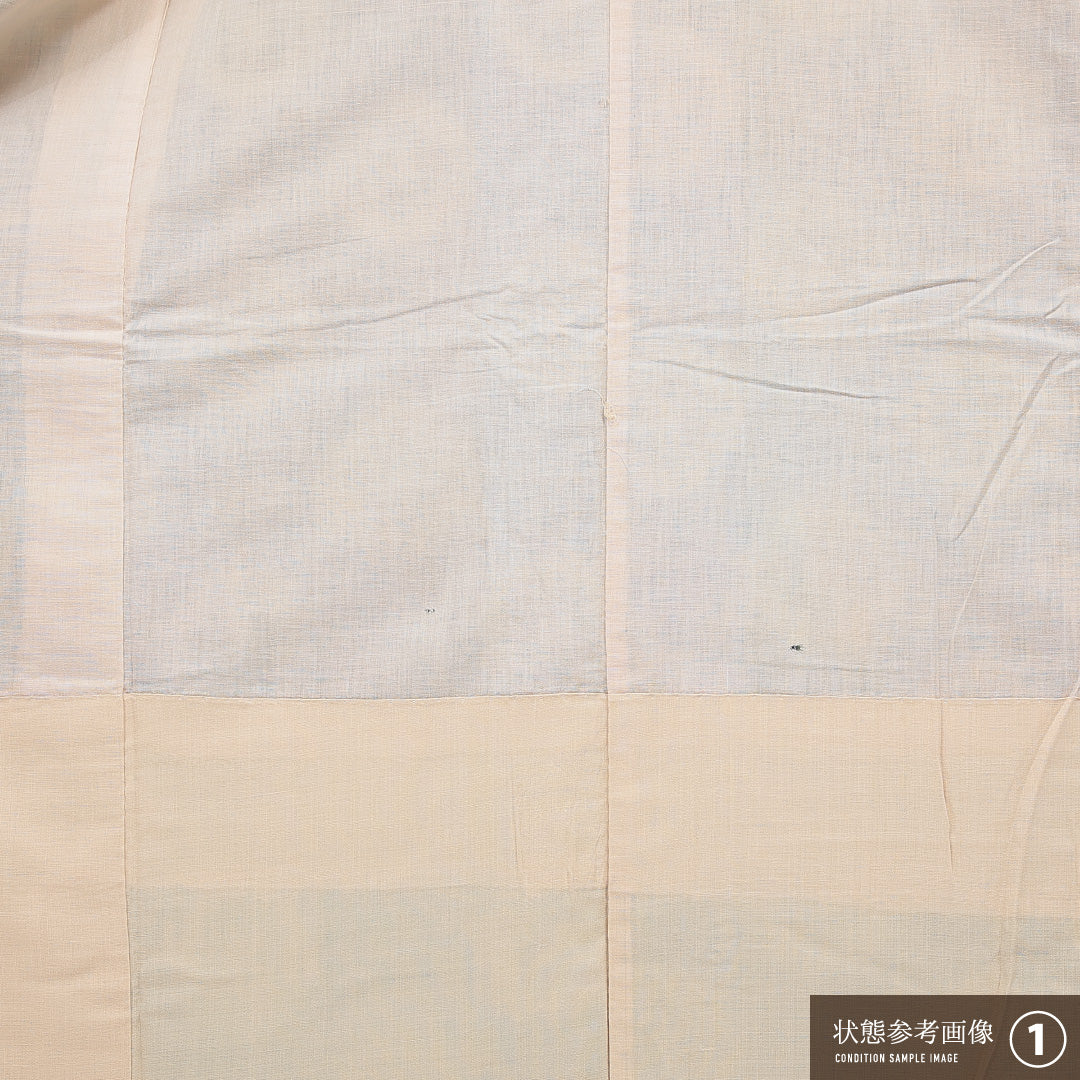 アンティーク 紬 袷 身丈142cm 裄丈60cm 正絹 Dランク バチ衿 XSサイズ 格子 創作柄 青系 RP 1223-16071