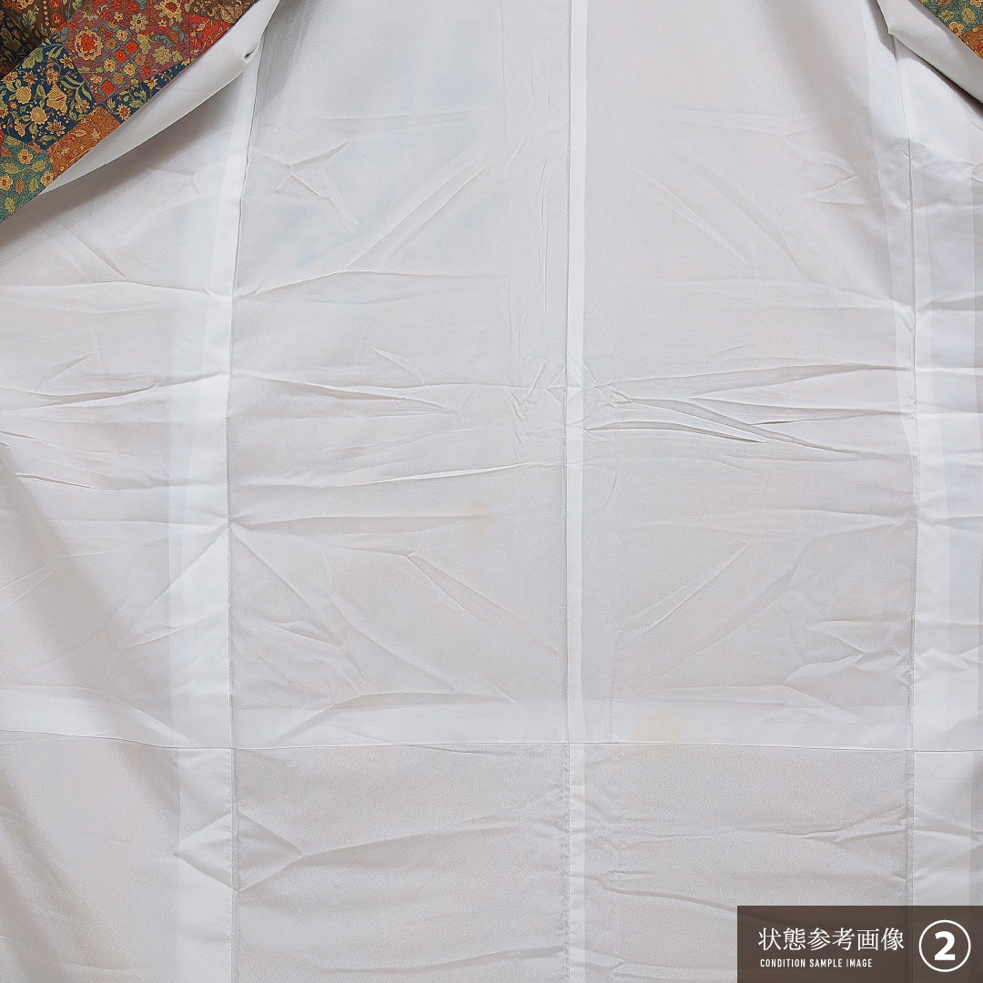 洗える着物 小紋 袷 身丈167cm 裄丈66cm ポリエステル Sランク インフォーマル 広衿 XLサイズ 更紗 多色系 RP 1221-16090