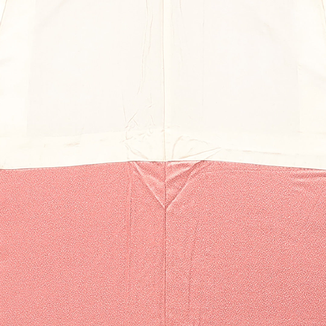 色無地 袷 身丈150cm 裄丈61cm 正絹 Aランク Sサイズ 広衿 インフォーマル 紋意匠 青海波 付下げ ピンク系 1214-16873