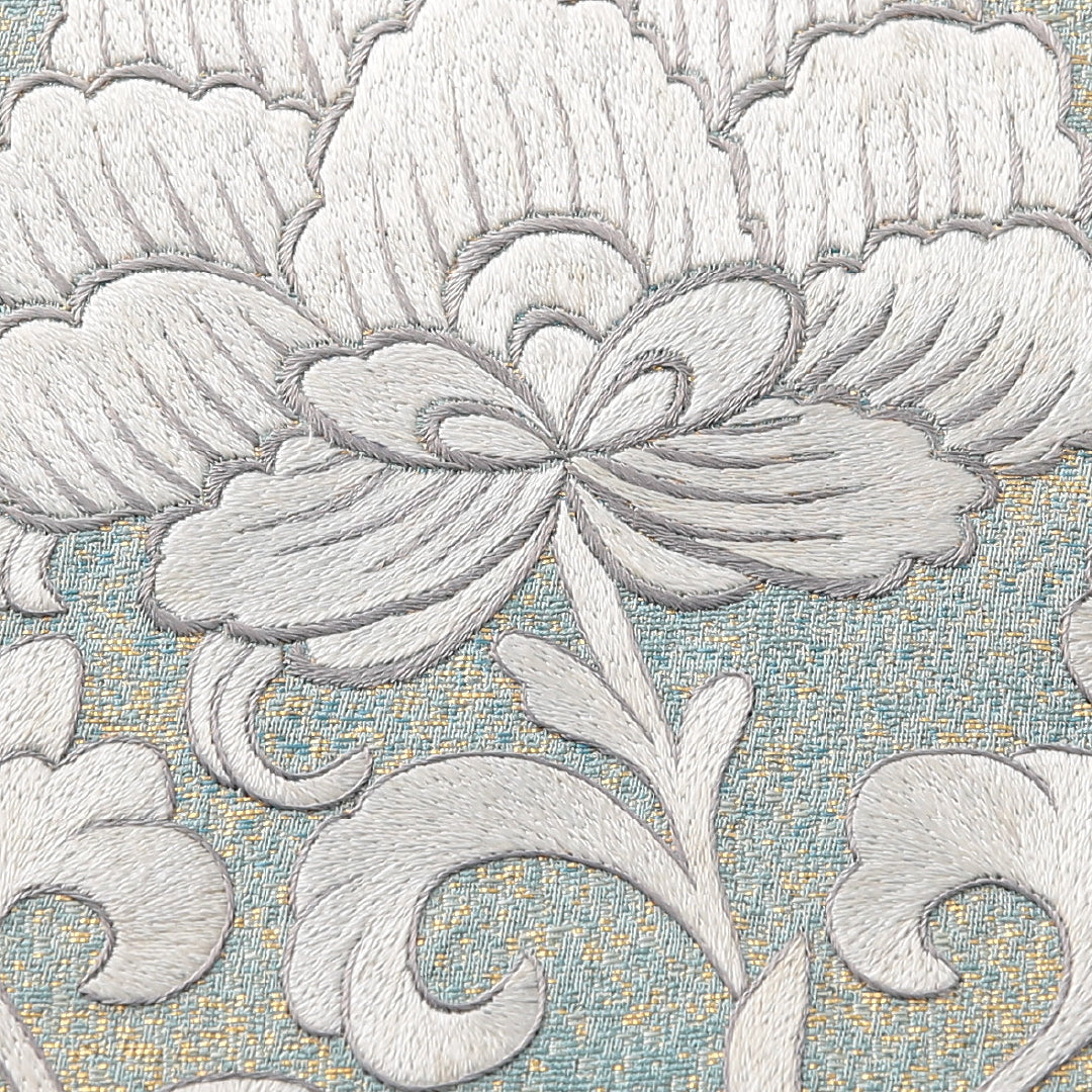 袋帯 帯丈440cm セミフォーマル ポイント柄 Aランク 正絹 引箔 唐華 緑系 1223-02133