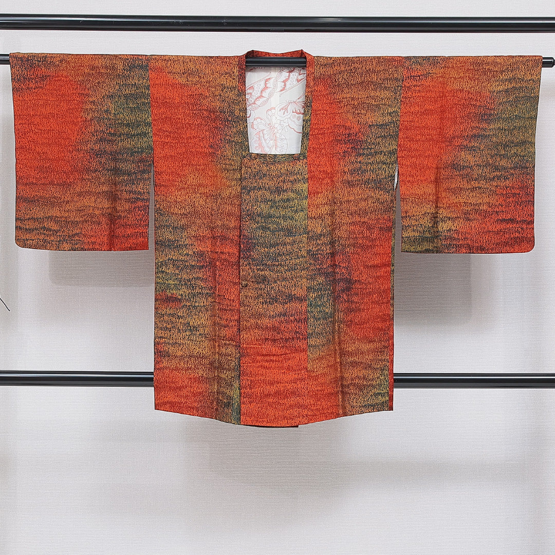 道行コート 袷 身丈86cm 裄丈63cm 正絹 Sランク Sサイズ セミフォーマル ポケットあり 抽象柄 多色系 1263-16865