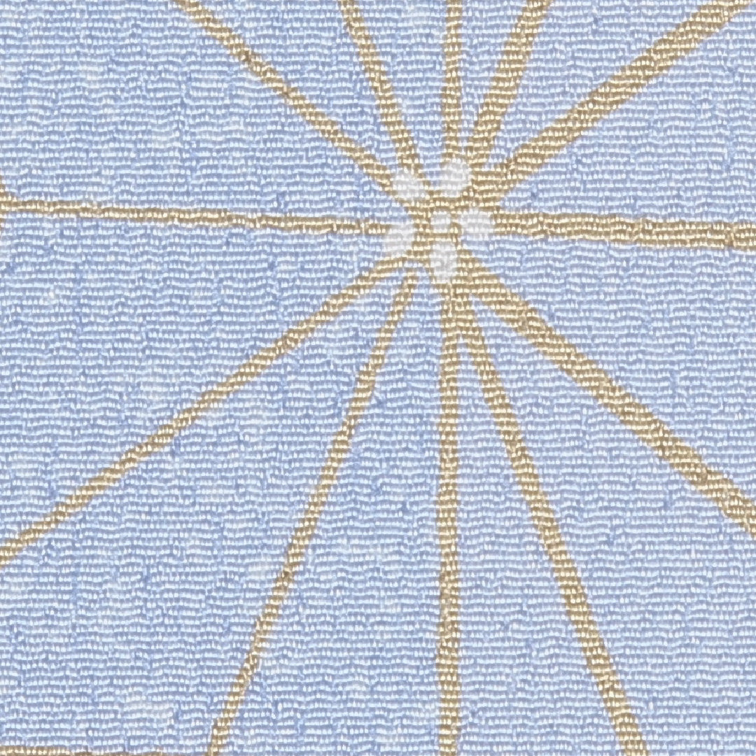 小紋 洗える着物 袷 身丈161cm 裄丈64cm ポリエステル Sランク Lサイズ 広衿 インフォーマル 麻の葉 桜 水色系 1215-15811