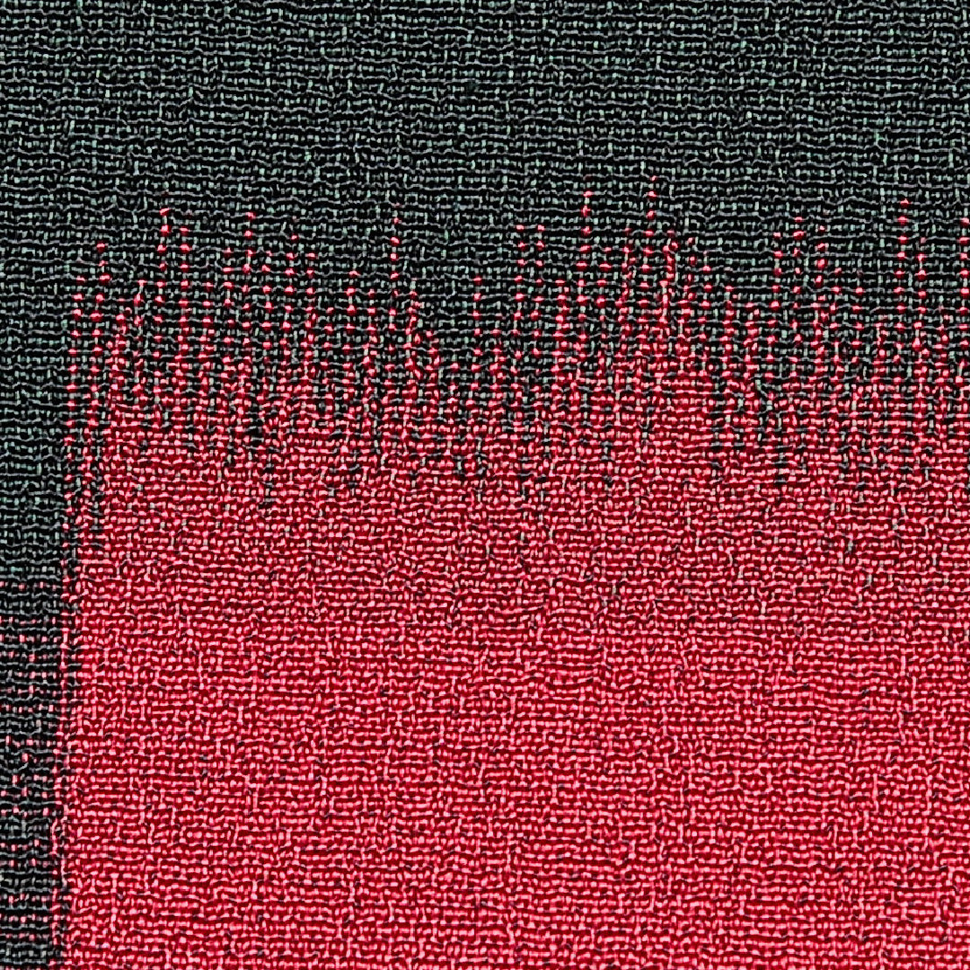 アンティーク お召 単衣 身丈149cm 裄丈61cm 正絹 Cランク XSサイズ バチ衿 肩当て 抽象柄 緑系 1265-15562