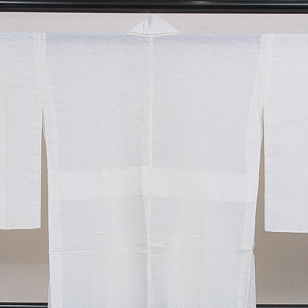 長襦袢 無双袖 身丈127cm 裄丈66cm 正絹 Sランク Mサイズ 流水 白系 RP 1239-16607
