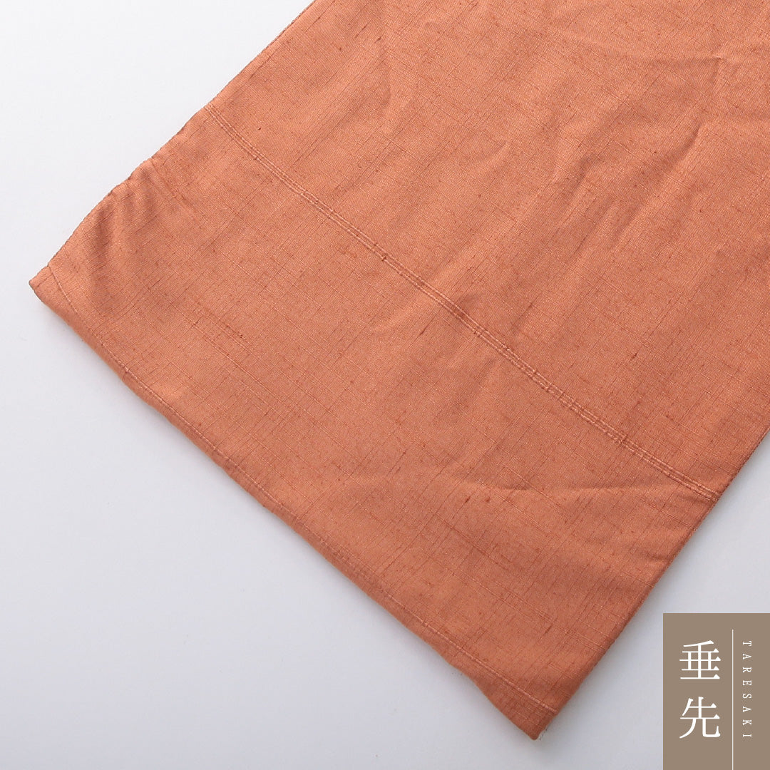 袋帯（紬） 帯丈464cm 正絹 ポイント柄 インフォーマル 鏡裏文 朱系 1243-02090