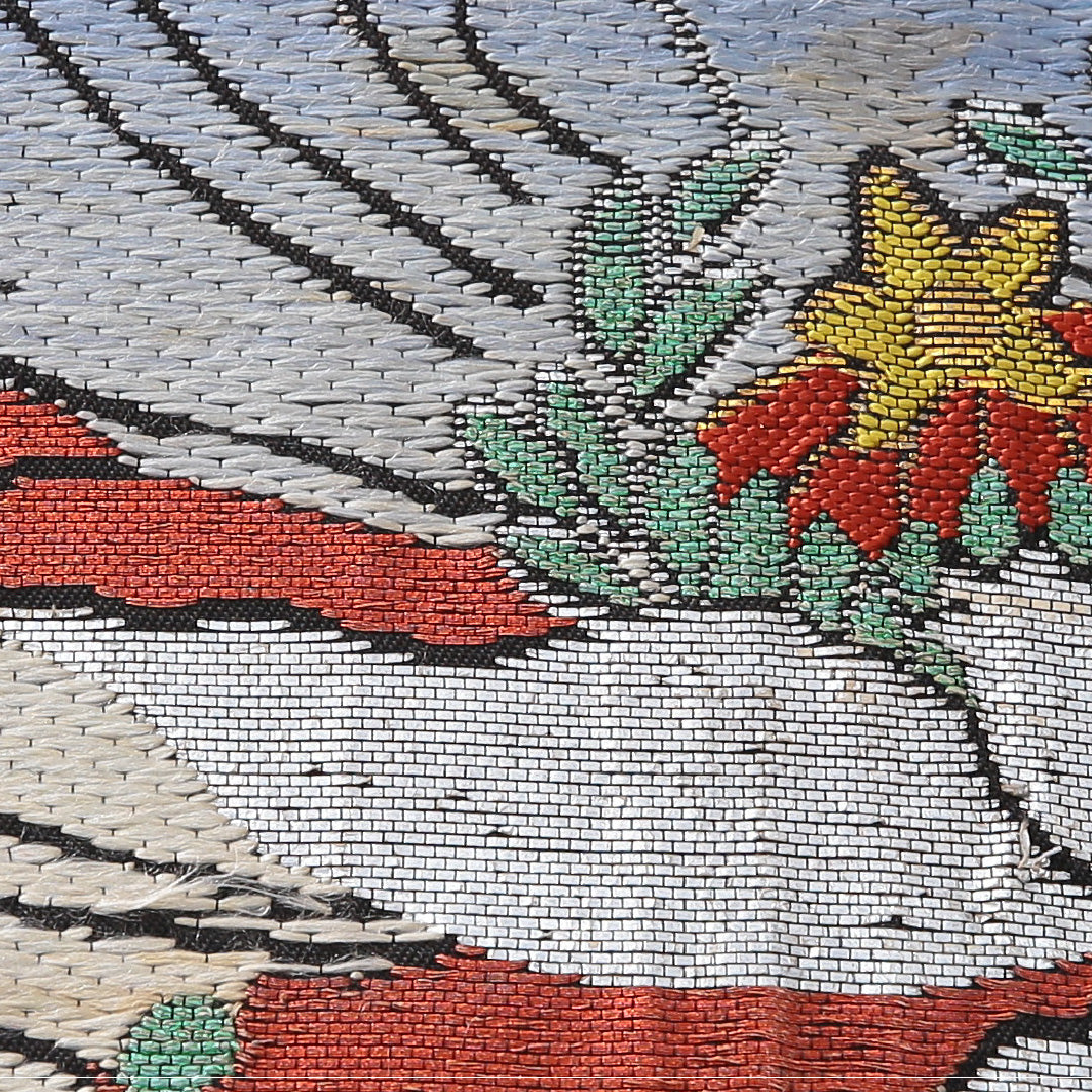 アンティーク 袋帯 帯丈414cm 六通 帯芯なし Bランク 正絹 黒系 1223-02170