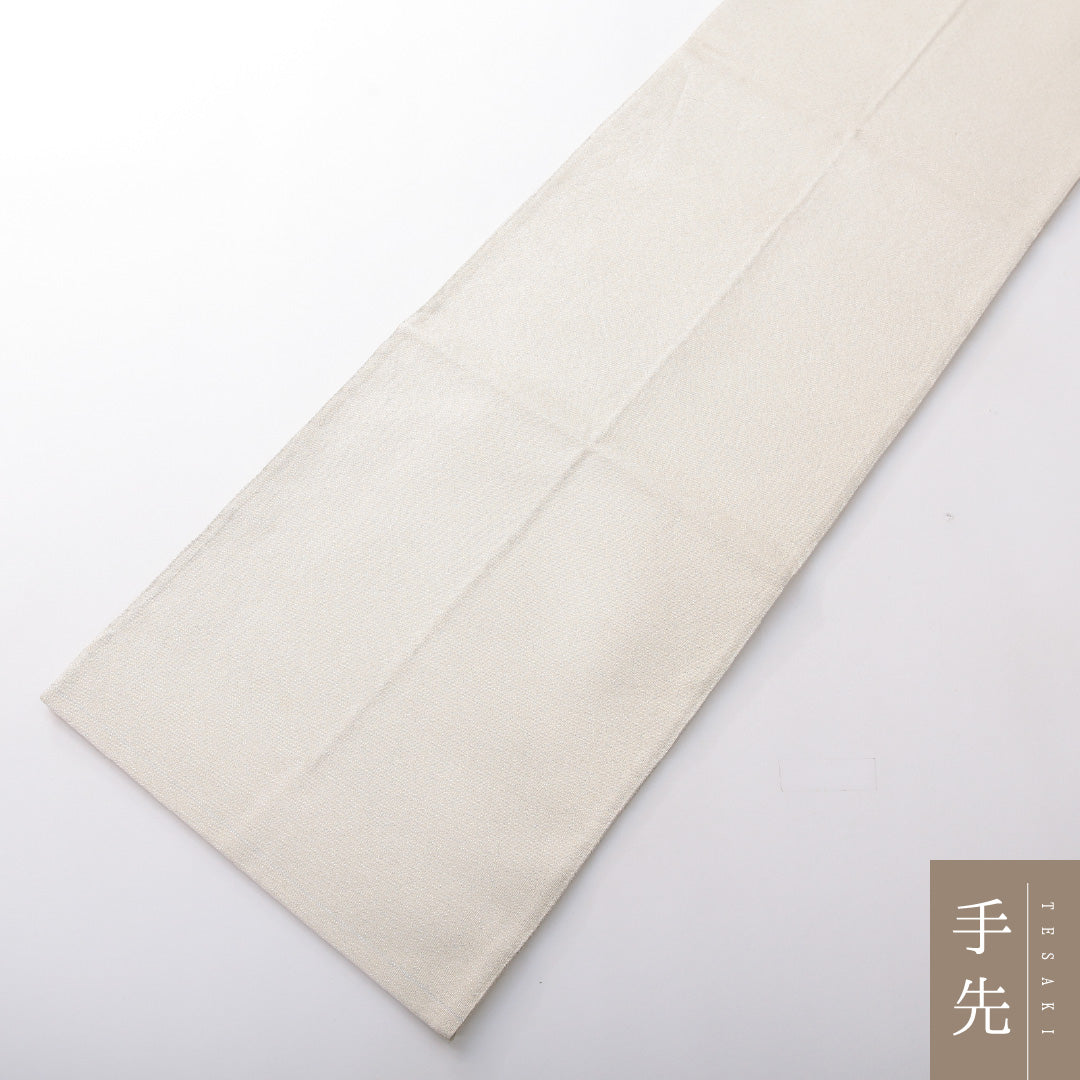 袋帯 帯丈434cm 正絹 ポイント柄 フォーマル 綴れ織 吉祥文様 クリーム系 1243-02100