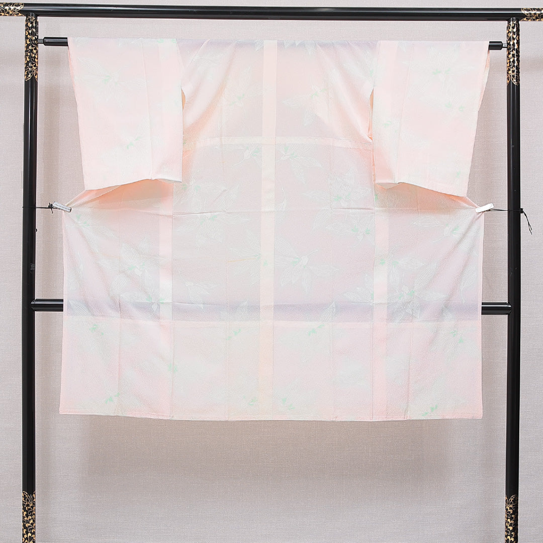 長襦袢 無双袖 身丈122cm 裄丈61cm 正絹 Cランク Sサイズ 花柄 ピンク系 HP 1239-16671