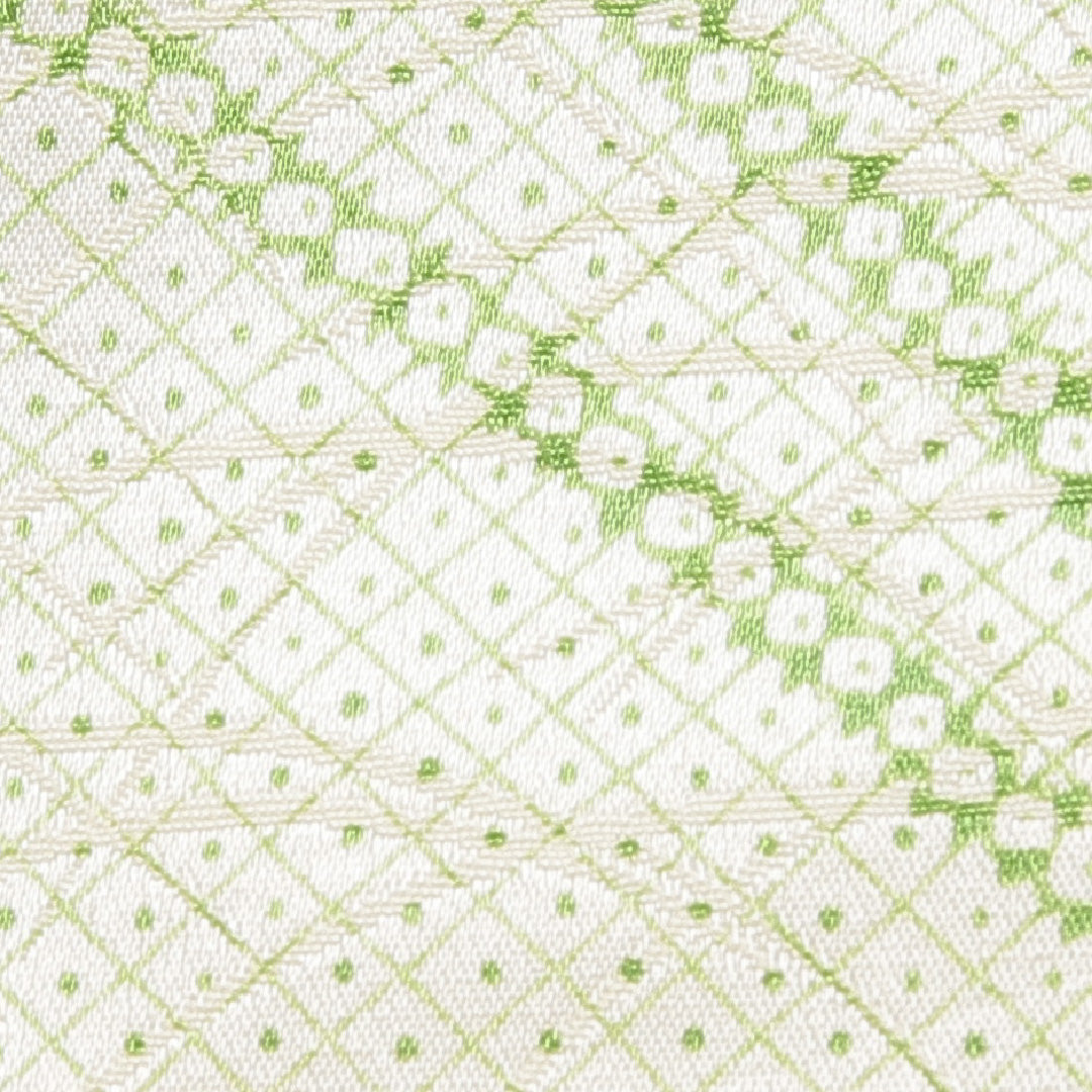 小紋 洗える着物 袷 身丈153cm 裄丈61cm ポリエステル Bランク Sサイズ 広衿 インフォーマル 古典柄 緑系 1215-15805