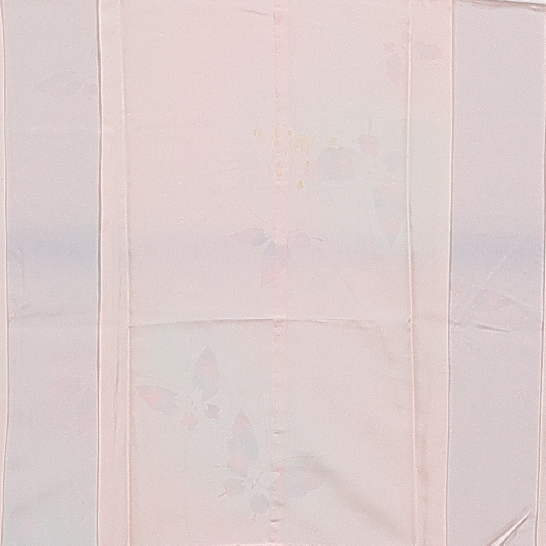 洗える着物 長襦袢 無双袖 身丈125cm 裄丈65cm ポリエステル Sランク Mサイズ 舟底袖 蝶 ピンク系 RP 1239-16571