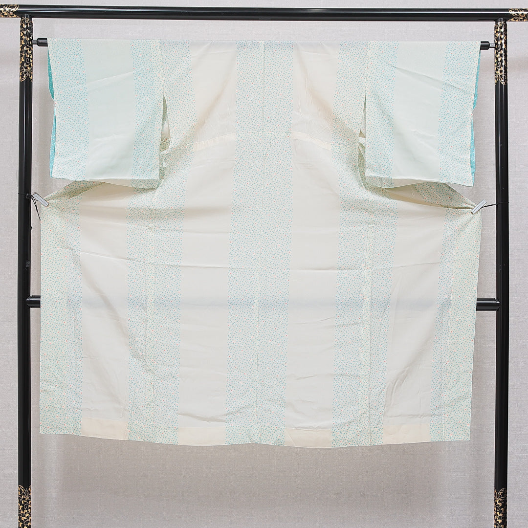 長襦袢 無双袖 身丈132cm 裄丈64cm 正絹 Cランク XLサイズ 創作柄 水色系 LP 1239-16689