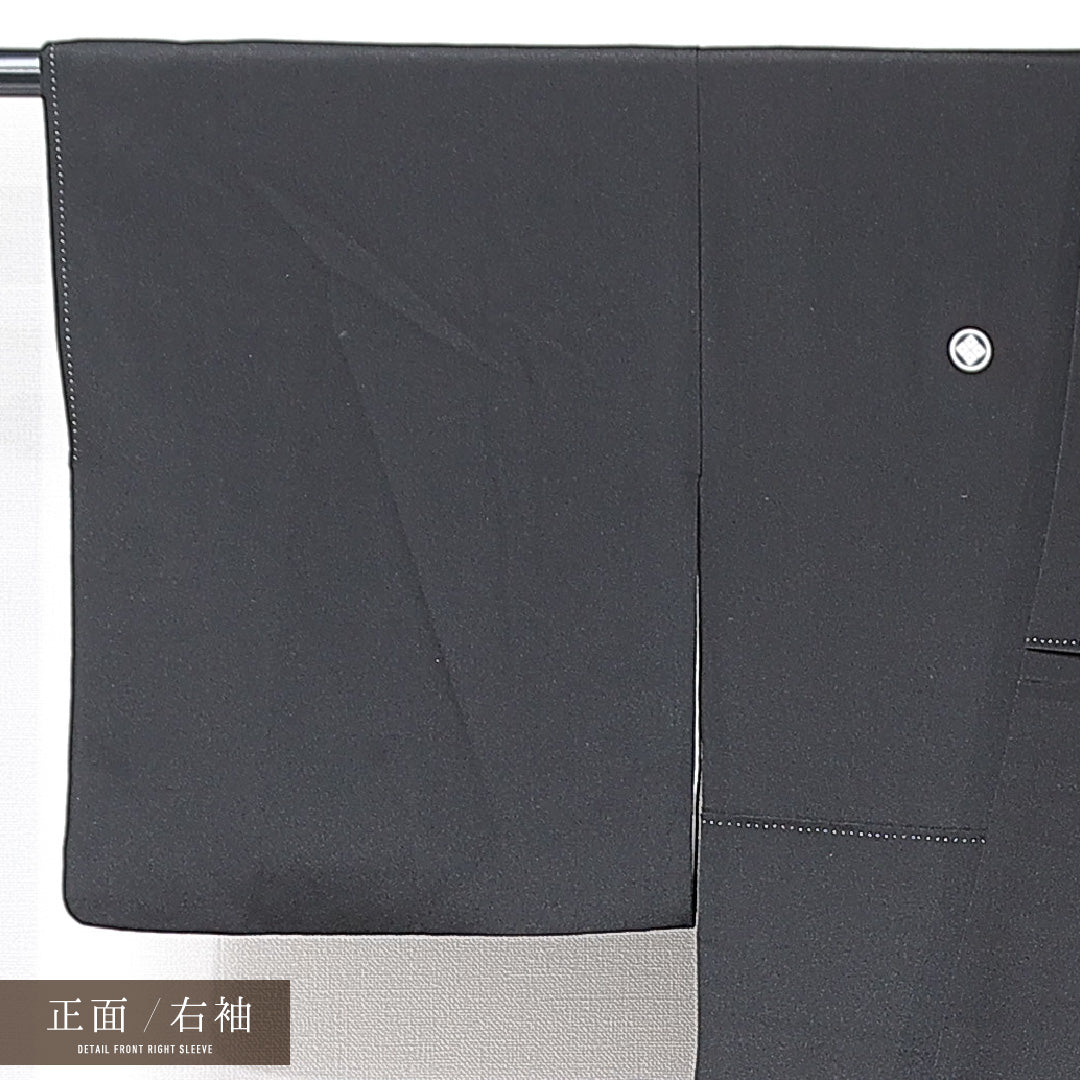 黒留袖 袷 身丈153cm 裄丈62cm 五つ紋 四つ目菱 フォーマル Sランク Sサイズ 正絹 比翼仕立て 広衿 茶屋辻 松 1211-F0711