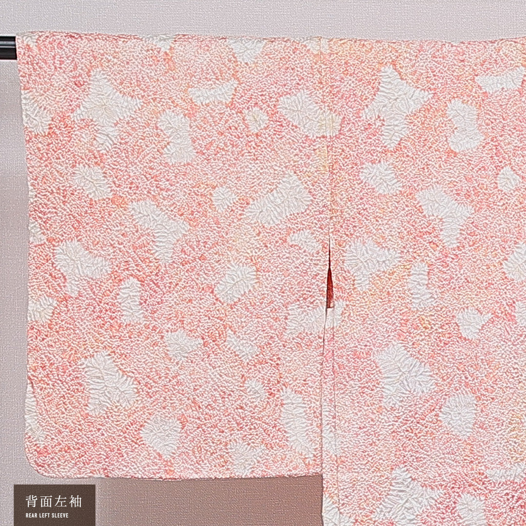 羽織 袷 身丈74cm 裄丈61cm 正絹 Sランク カジュアル Sサイズ 抽象柄 ピンク系 RP 1232-16840