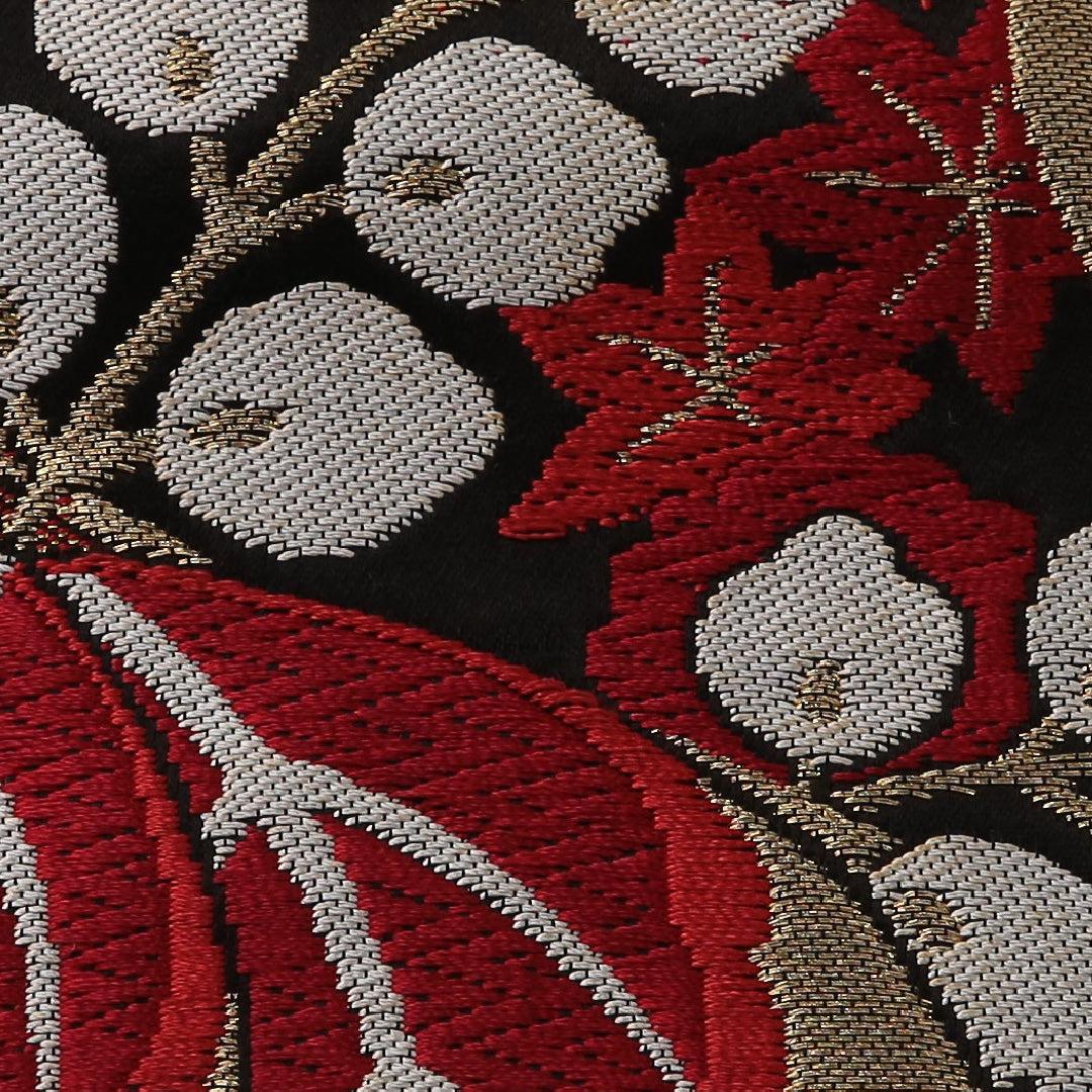 袋帯 帯丈404cm フォーマル 六通 Sランク 正絹 流水 桐 黒系 金系 1223-01895