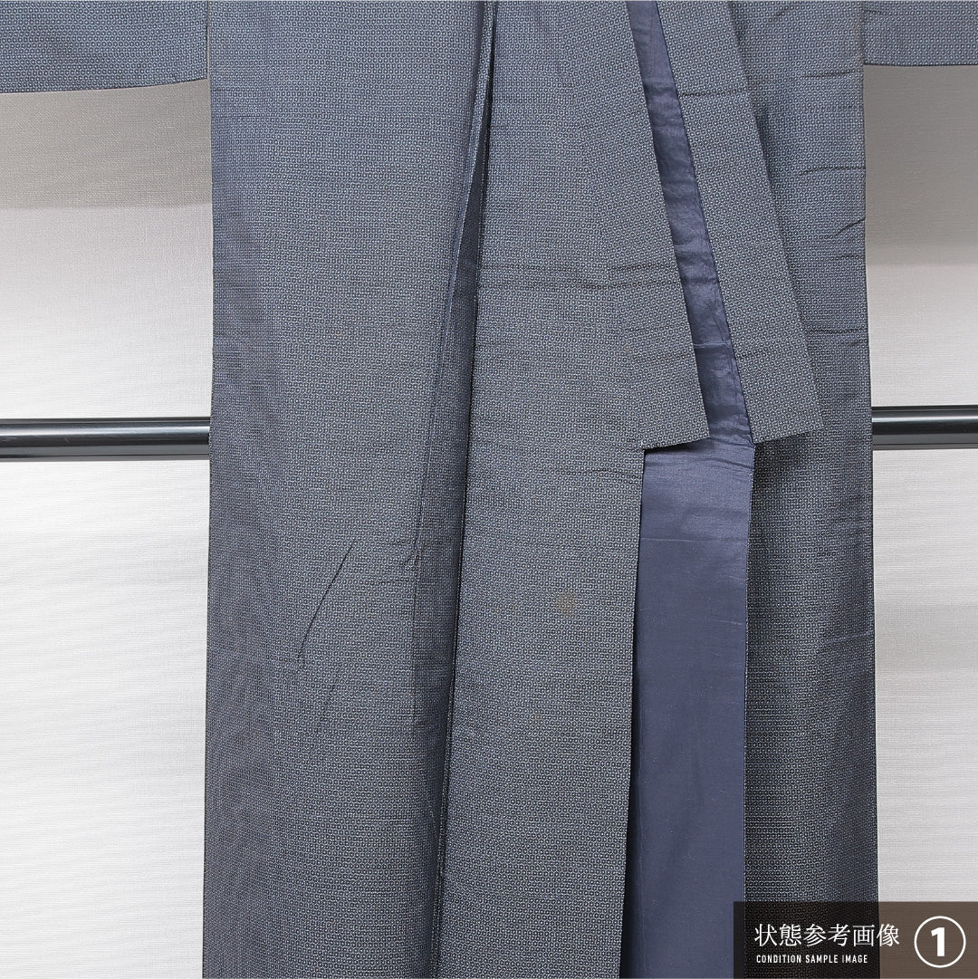 男着物 袷 身丈142cm 裄丈66cm 正絹 Aランク Mサイズ 棒衿 カジュアル 創作柄 茶系 1219-15238