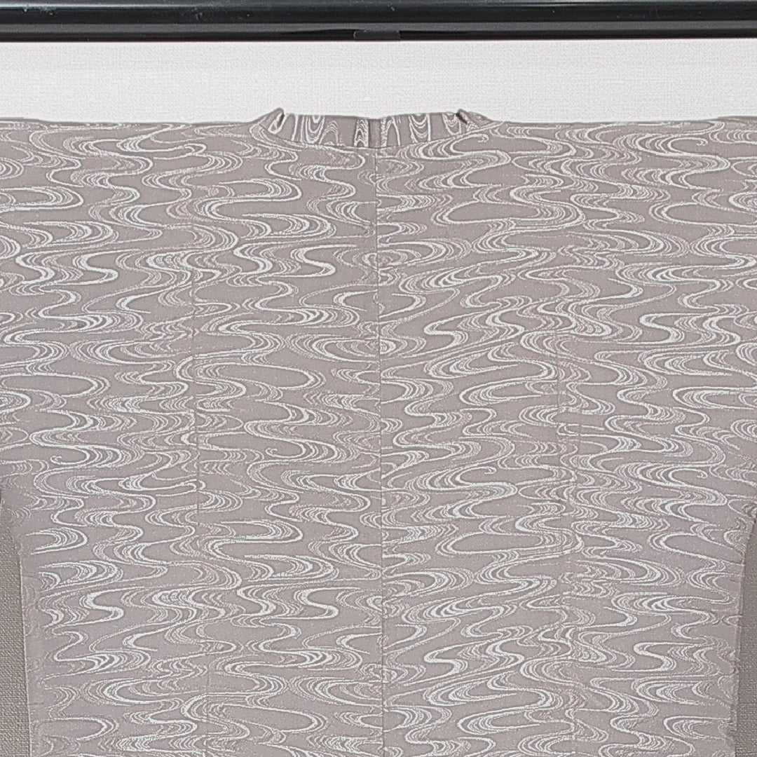 道行コート 袷 身丈77cm 裄丈61cm 正絹 Sランク Sサイズ フォーマル 流水 グレー系 1263-15133