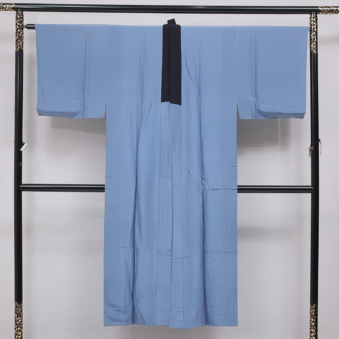 長襦袢 男性用 無双袖 身丈144cm 裄丈69cm 正絹 Cランク Lサイズ 茶道具 山水 水色系 LP 1241-16722