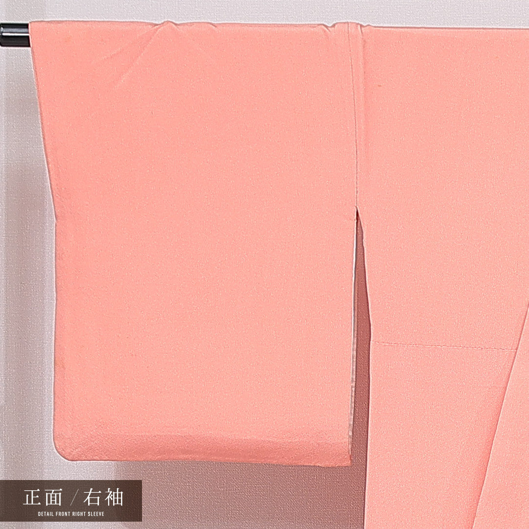 訪問着 袷 身丈159cm 裄丈66cm 正絹 Cランク 一つ紋 (五三桐) セミフォーマル 広衿 Mサイズ 菊 吉祥文様 ピンク系 LP 1217-15724