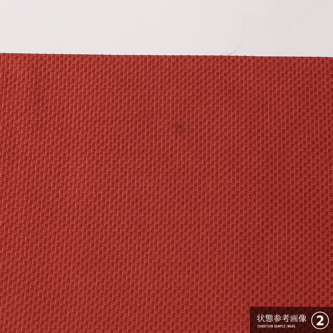 八寸名古屋帯 Aランク 帯丈355cm 正絹 六通 名古屋仕立て 織り カジュアル 蝶 朱系 LP 1245-03184