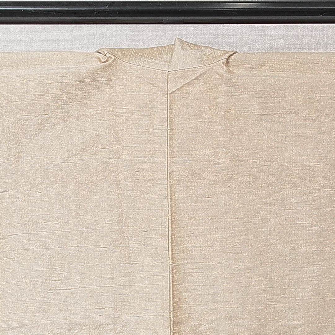 羽織 袷 身丈73cm 裄丈62cm 正絹 Cランク カジュアル Sサイズ 紐あり 無地 ベージュ系 LP 1232-15254