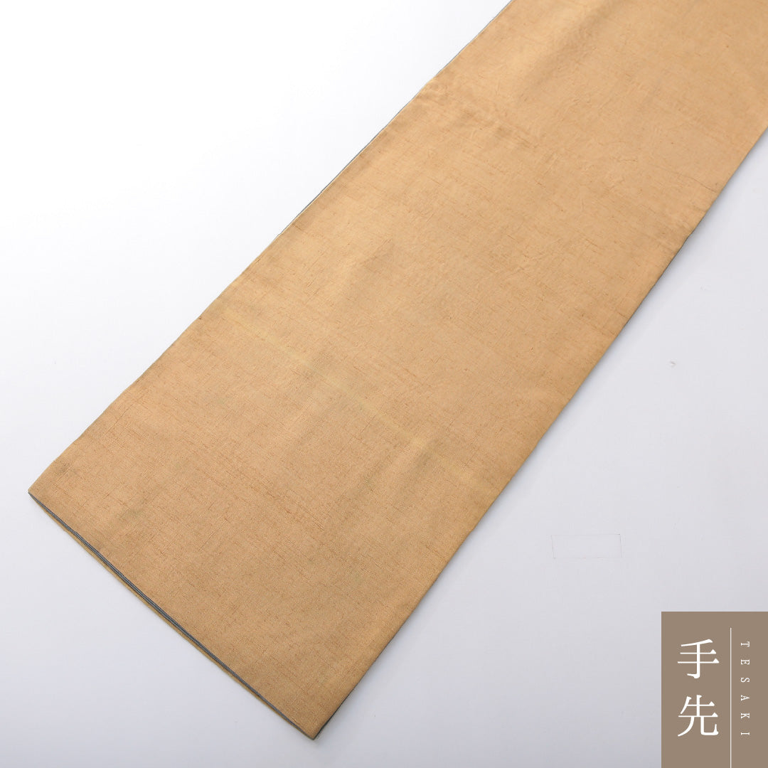 袋帯（紬） 帯丈452cm 正絹 ポイント柄 インフォーマル 大和美人文 落款 黄系 1243-02085