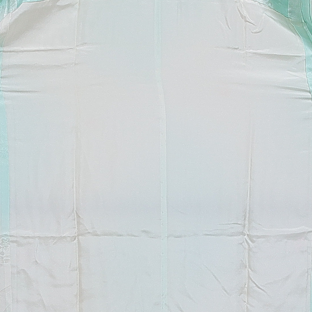 長襦袢 無双袖 身丈126cm 裄丈62cm 正絹 Sランク Mサイズ 牡丹 素朴 しとやか 緑系 RP 1239-16486