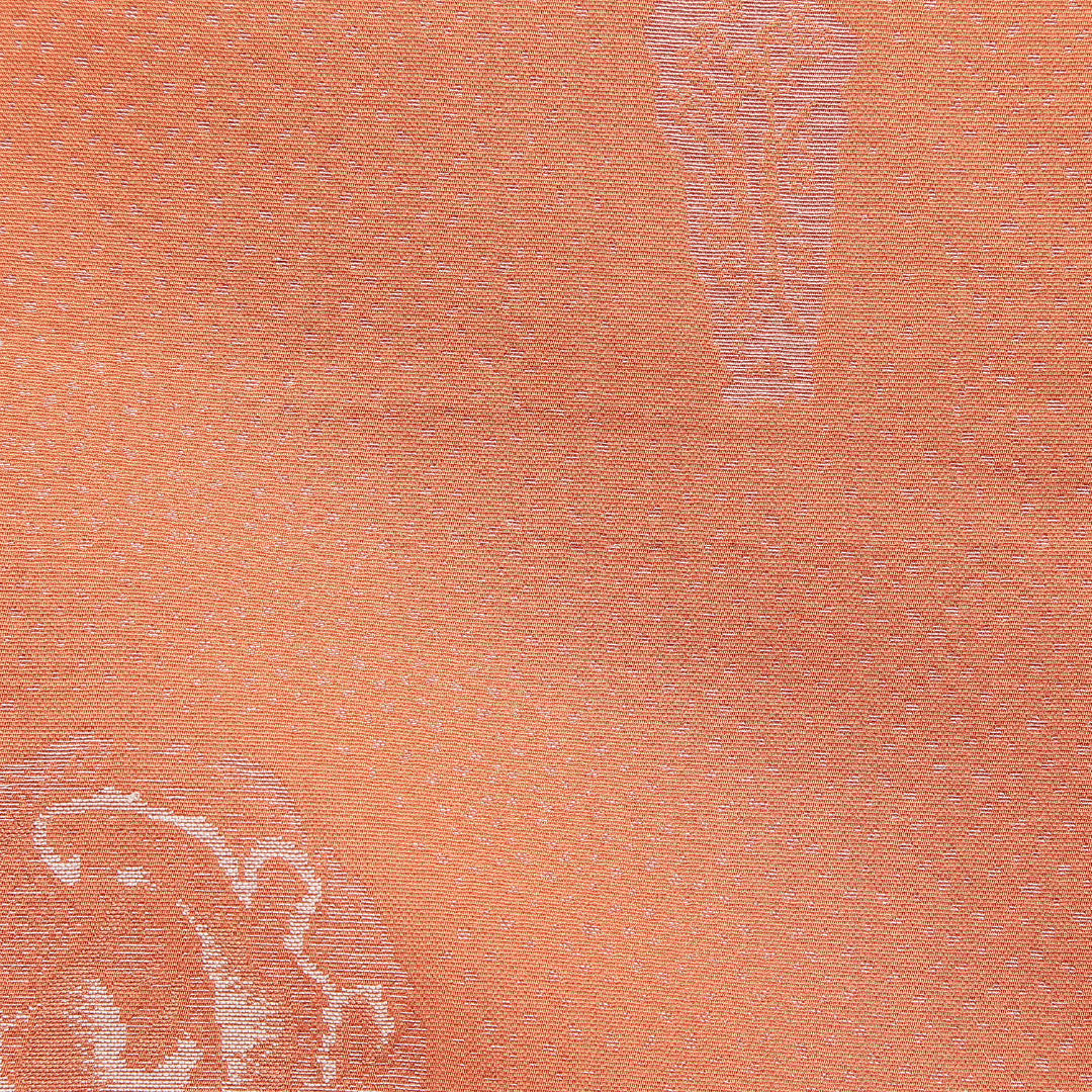 アンティーク お召 袷 身丈146cm 裄丈62cm 正絹 Aランク XSサイズ バチ衿 創作柄 朱系 1265-15974