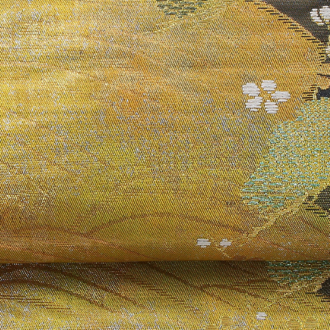 袋帯 帯丈428cm 正絹 六通 フォーマル 老松 荒磯 砂子 金系 1243-02196