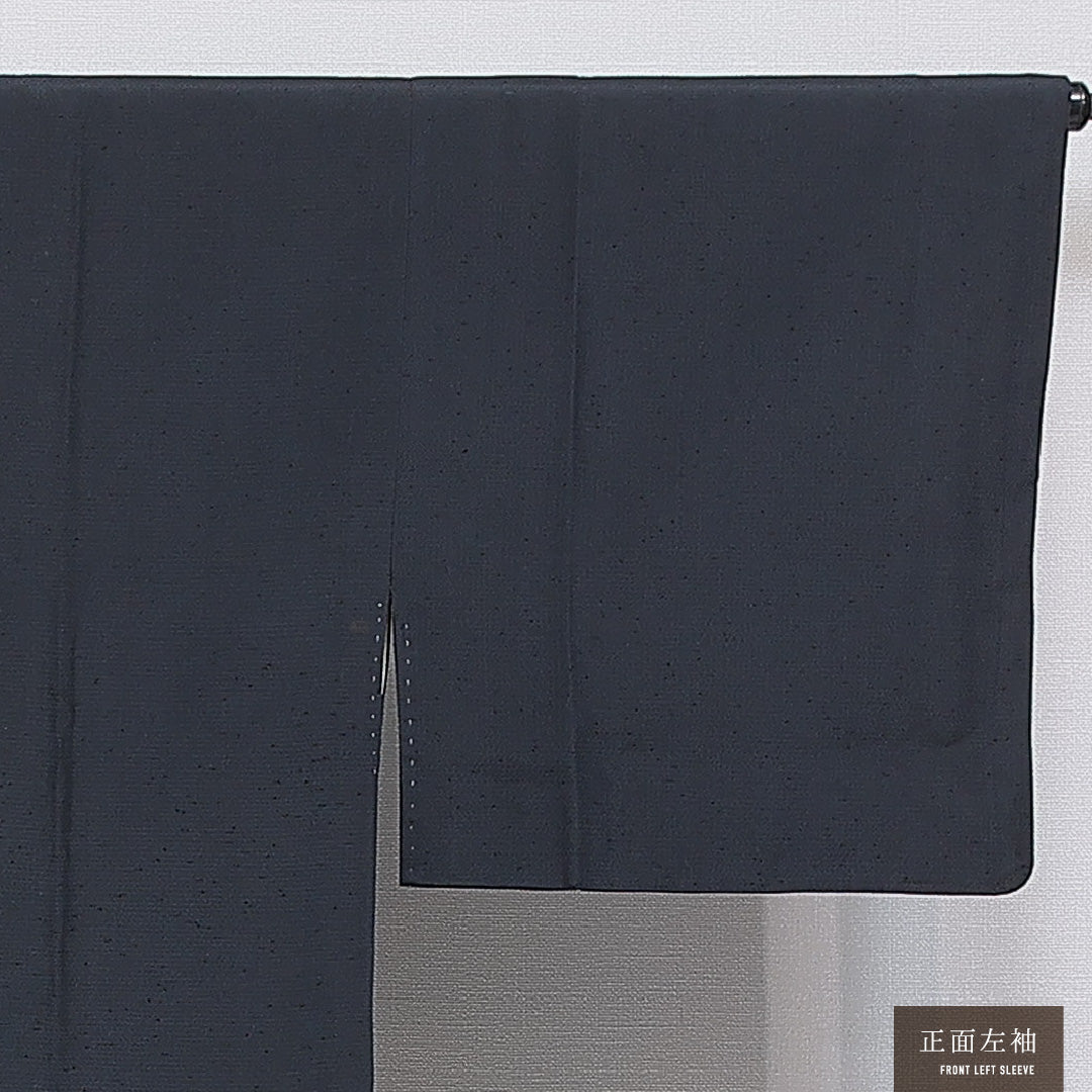 道行コート 袷 身丈87cm 裄丈64cm 正絹 Cランク セミフォーマル Mサイズ ポケットあり 無地 紺系 LP 1237-16859