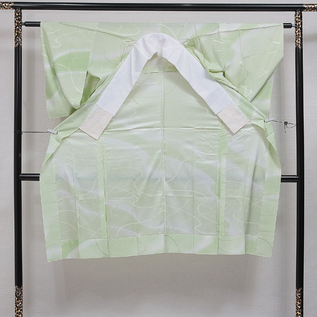 長襦袢 無双袖 身丈127cm 裄丈62cm 正絹 Aランク Mサイズ 流水 緑系 HP 1239-16483