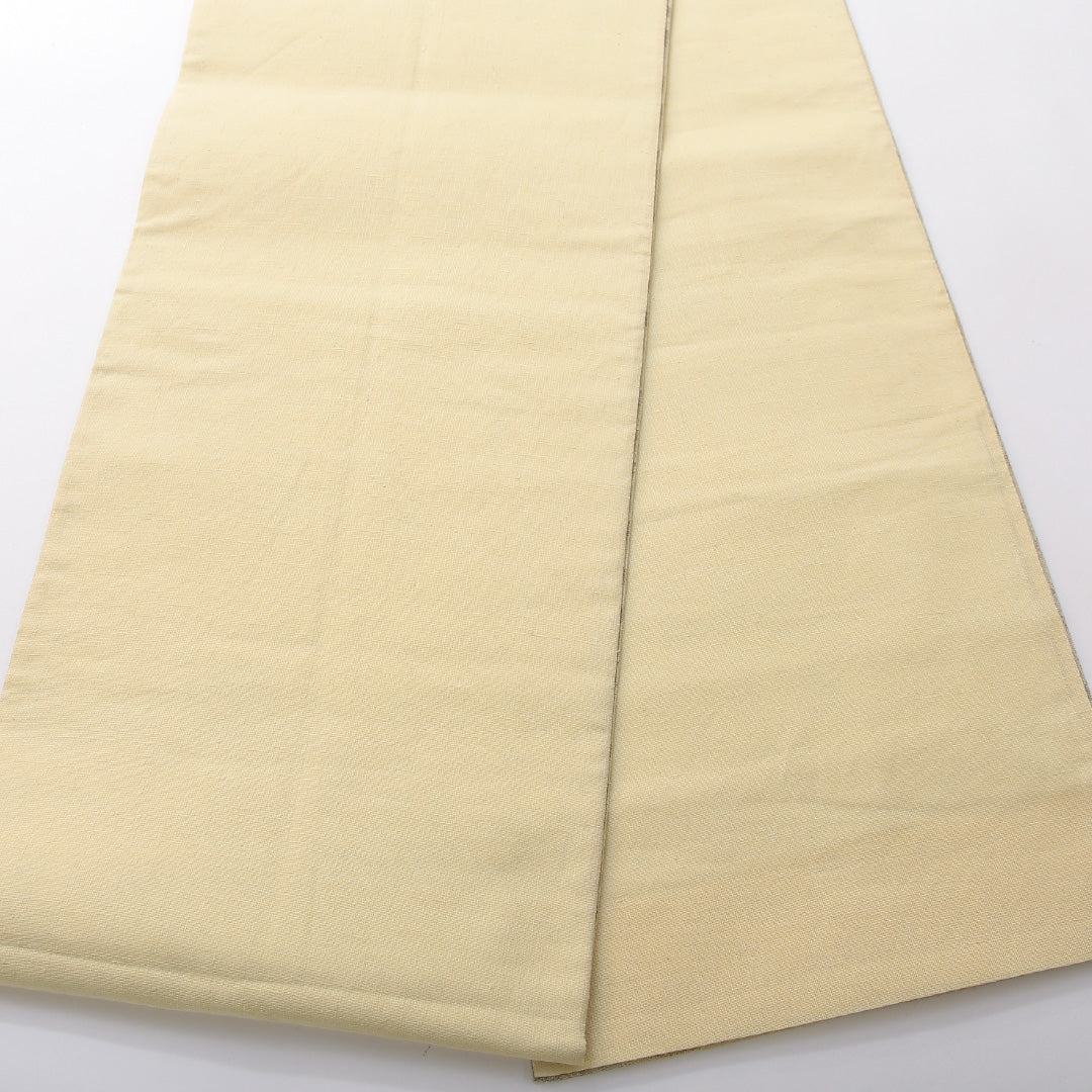 袋帯 帯丈442cm セミフォーマル 六通 Sランク 正絹 渦巻 クリーム系 1223-02080