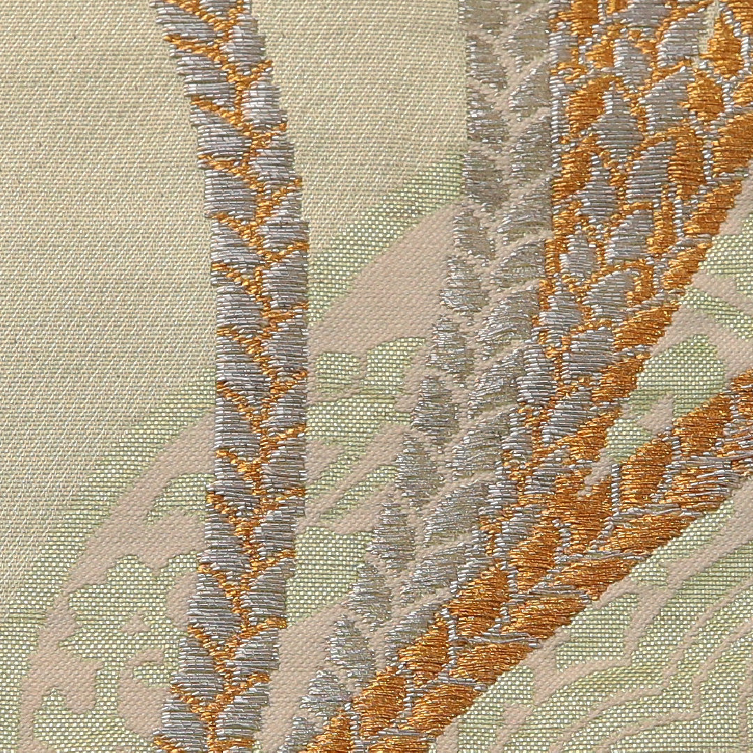 袋帯 帯丈424cm フォーマル 六通 Aランク 正絹 組紐 緑系 1223-01900