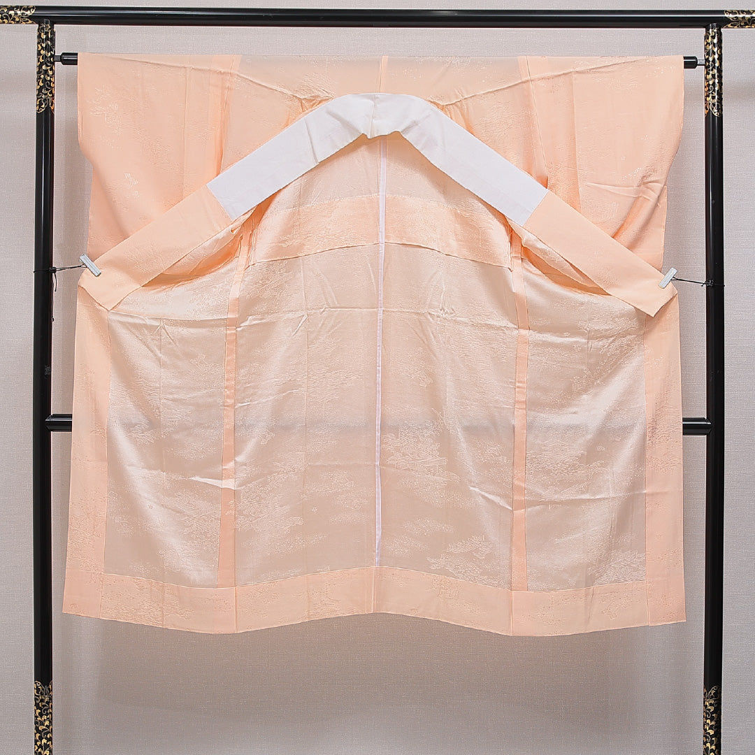 長襦袢 無双袖 身丈132cm 裄丈64cm 正絹 Sランク XLサイズ 菊 素朴 落ち着き 朱系 RP 1239-16478