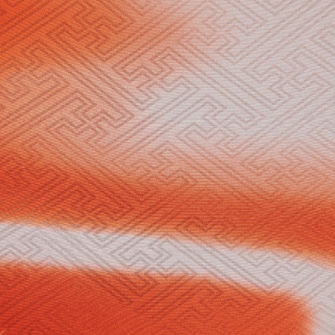 訪問着 洗える着物 単衣 身丈163cm 裄丈63cm ポリエステル Aランク Lサイズ バチ衿 セミフォーマル 紋意匠 紗綾形 流水 ピンク系 1212-15674