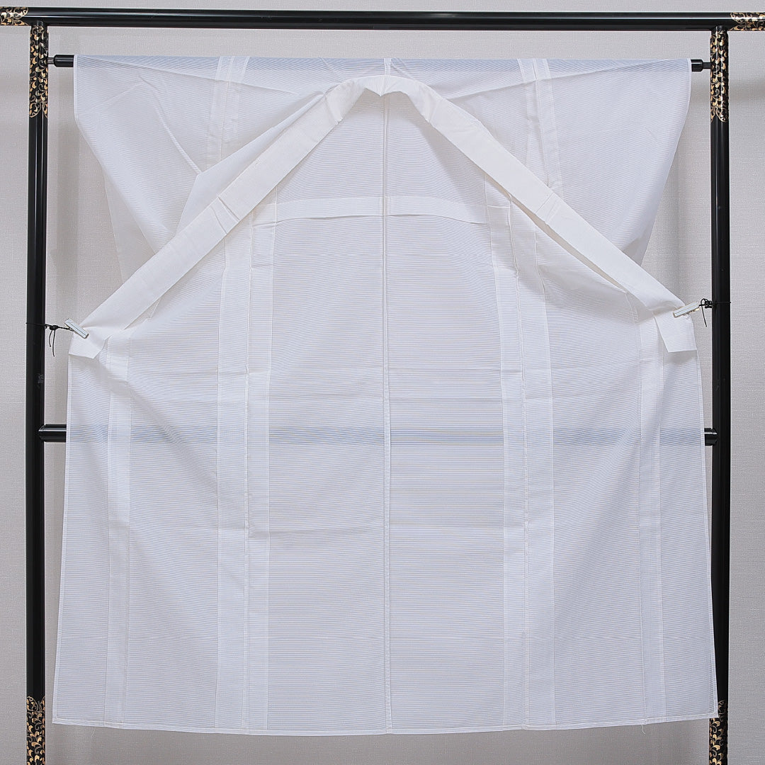 夏物 長襦袢 絽 身丈150cm 裄丈63cm 正絹 Aランク FREEサイズ 無地 白系 RP 1239-16517