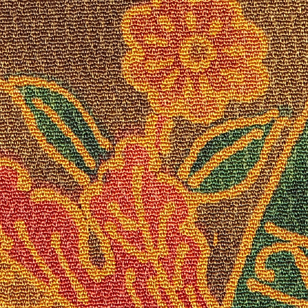 小紋 袷 身丈156cm 裄丈62cm 正絹 Dランク Mサイズ 広衿 インフォーマル ちりめん 多色系 朱系 1215-16665