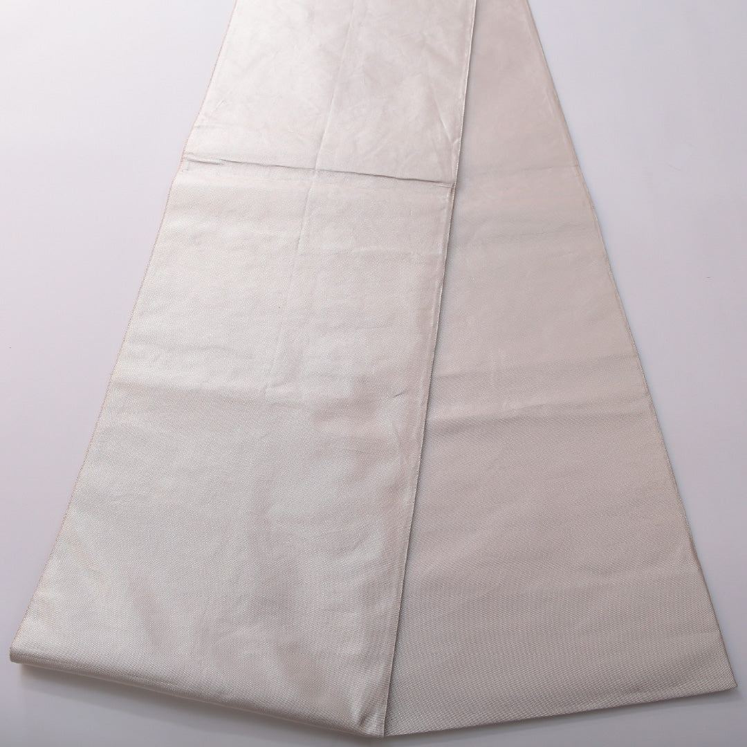 袋帯 帯丈444cm フォーマル 六通 Aランク 正絹 創作柄 銀系 ピンク系 1223-01975