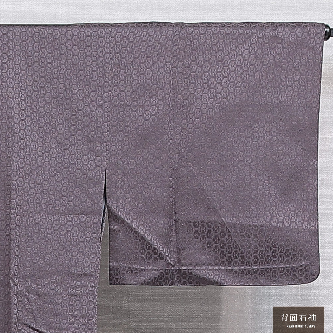 道行コート 洗える着物 単衣 身丈120cm 裄丈63cm ポリエステル Sランク Sサイズ フォーマル ポケットあり 亀甲 グレー系 1263-16863