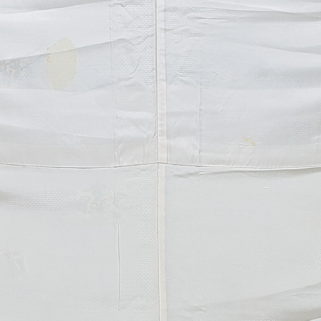 小紋 洗える着物 袷 身丈155cm 裄丈62cm ポリエステル Cランク Mサイズ 広衿 インフォーマル 御所車 亀甲 クリーム系 1215-16091