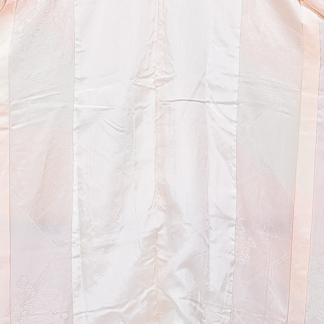 振袖用 長襦袢 袷 身丈120cm 裄丈64cm 正絹 Bランク Sサイズ 花車 ピンク系 RP 1240-15406