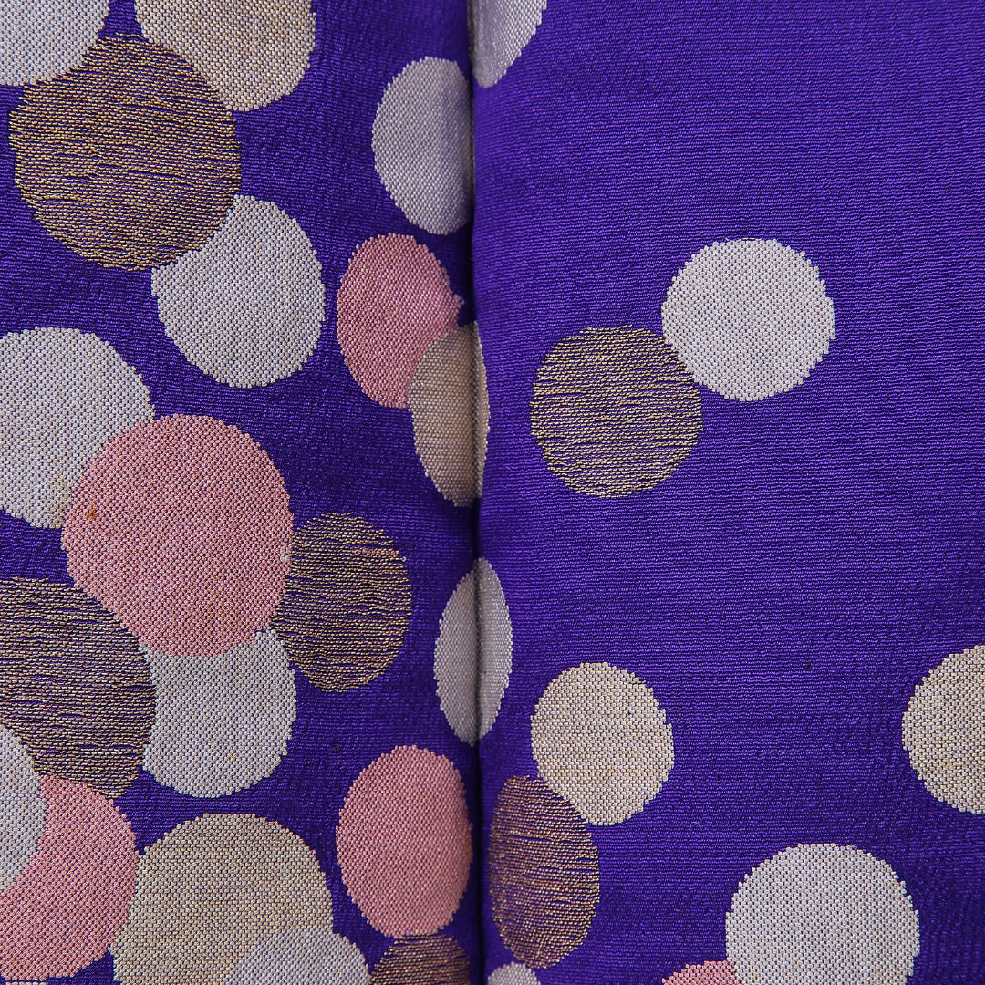 アンティーク 付下げ（お召） 袷 身丈153cm 裄丈63cm 正絹 Aランク Sサイズ 広衿 水玉 紫系 1261-16755