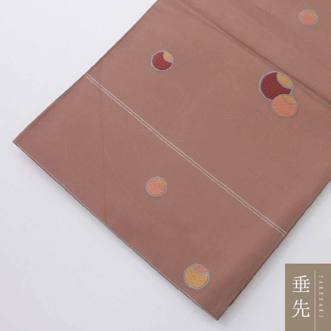 袋帯 帯丈440cm インフォーマル 六通 帯芯なし Aランク 正絹 松葉 創作柄 ピンク系 1223-02234