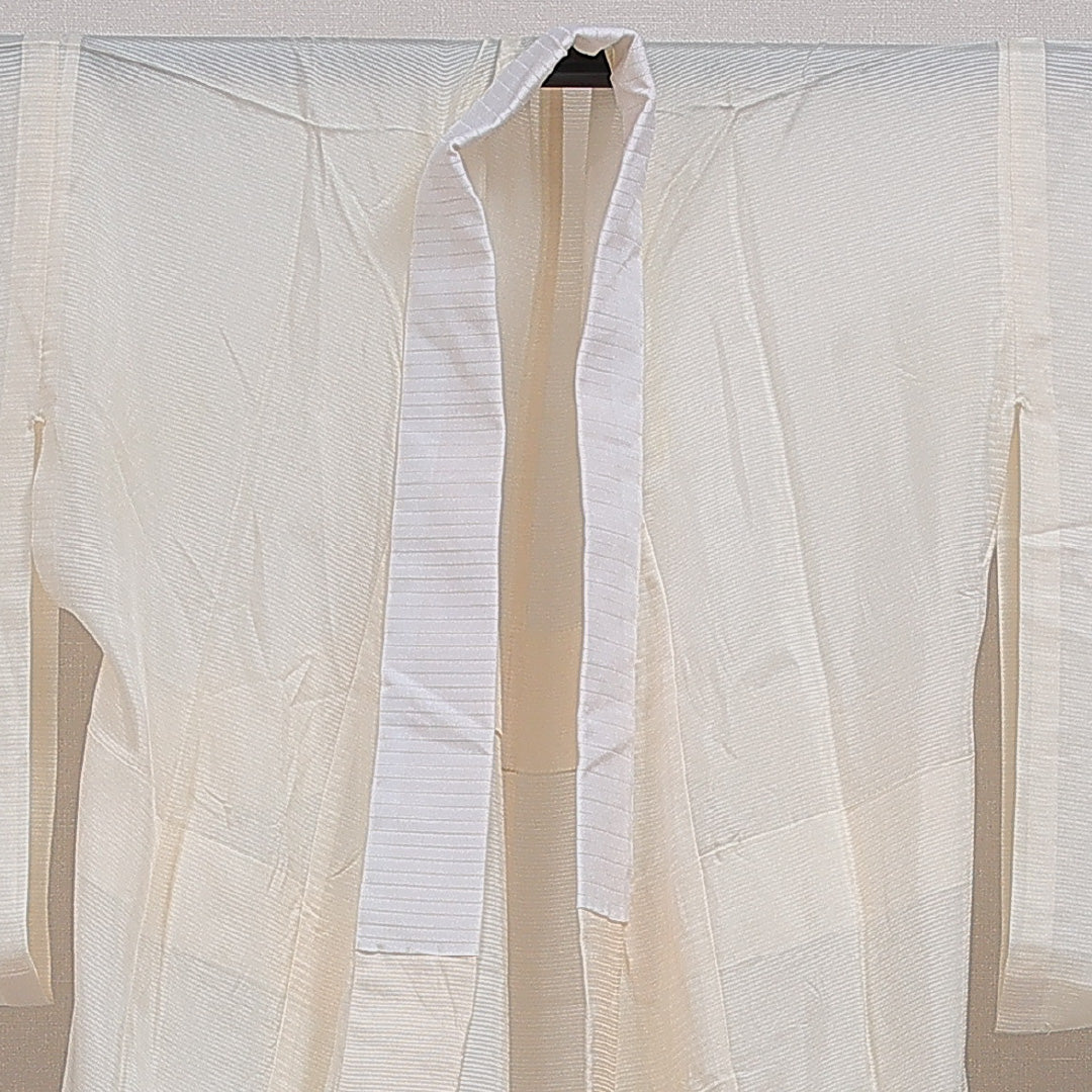 夏物 長襦袢 絽 身丈120cm 裄丈63cm 正絹 Aランク Sサイズ 無地 クリーム系 RP 1239-16632