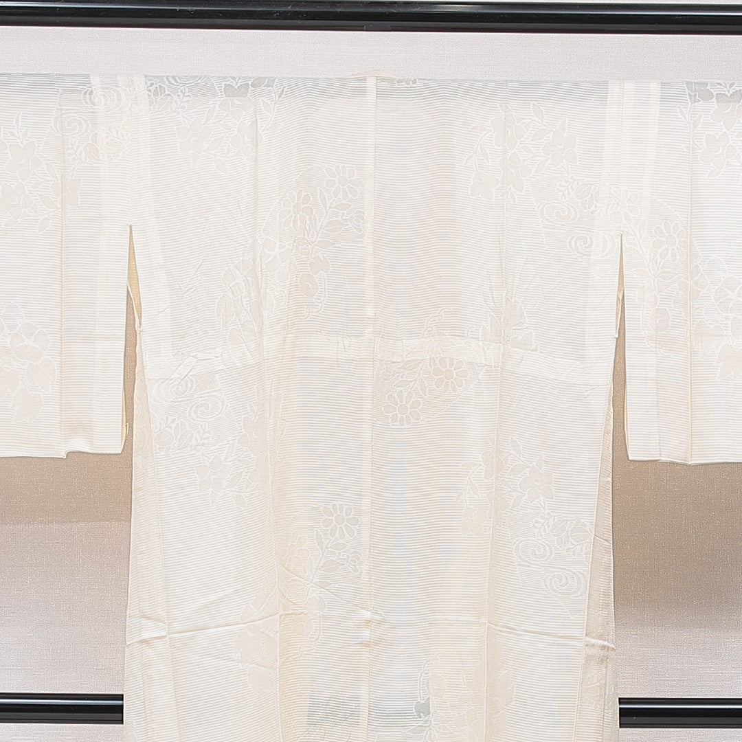 夏物 長襦袢 絽 身丈120cm 裄丈62cm 正絹 Cランク Sサイズ 桔梗 白系 LP 1239-15410