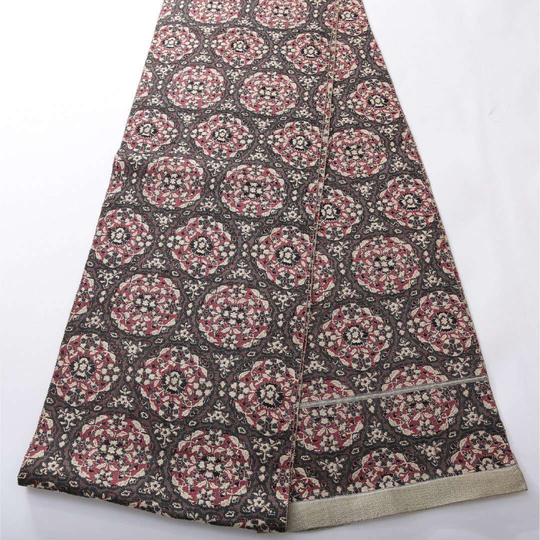 八寸名古屋帯 帯丈392cm カジュアル 開き仕立て 全通 Aランク 正絹 花文 多色系 クリーム系 1224-03916