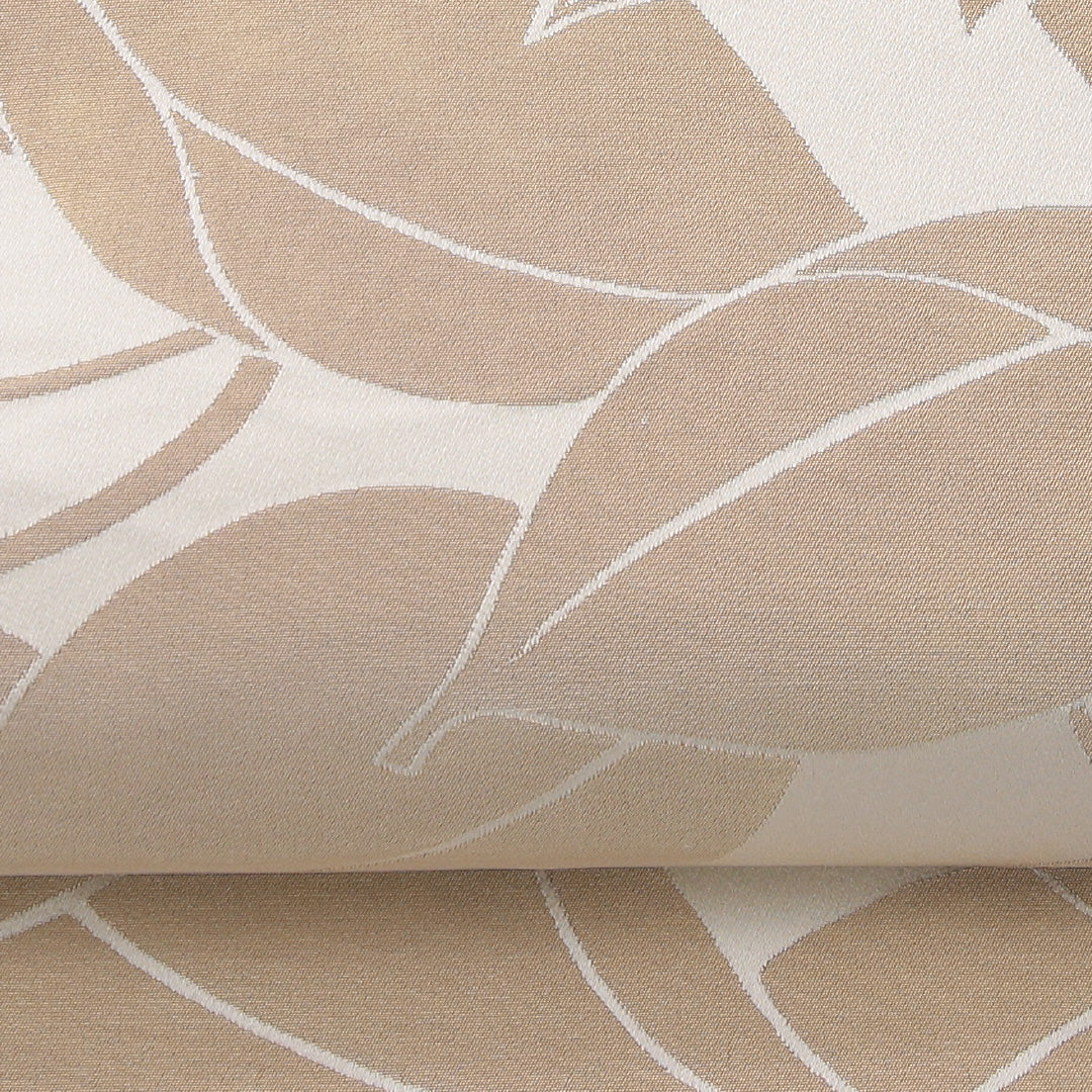 袋帯 帯丈424cm セミフォーマル 全通 リバーシブル 帯芯なし Sランク 正絹 植物柄 クリーム系 赤系 1223-02241