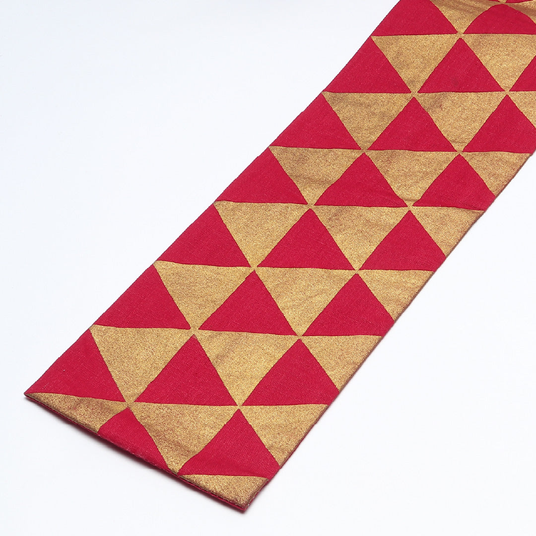 半幅帯 帯丈352cm 踊り用 小袋帯 全通 Aランク 正絹 鱗 赤系 青系 1225-00643